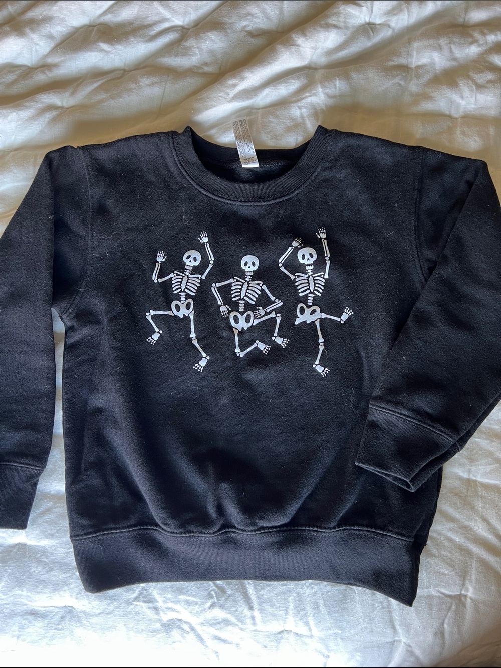 Kids Black Skeleton Crewneck Sweatshirt